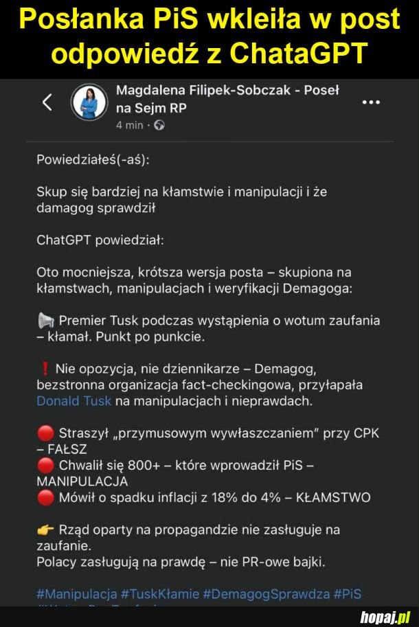 Malo sprytna posłanka