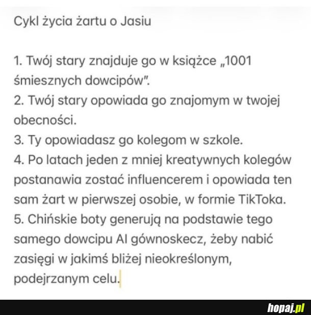 Cykl życia żartu o Jasiu