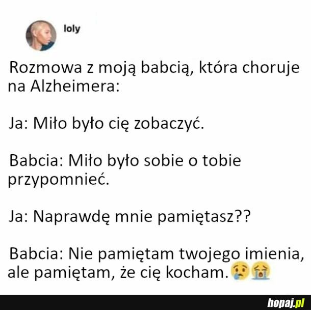 Rozmowa z babcią, która choruje na Alzheimera