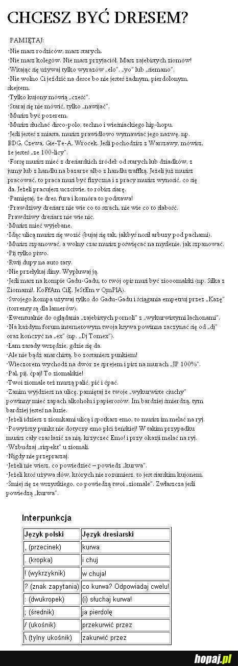 Chcesz być dresem?