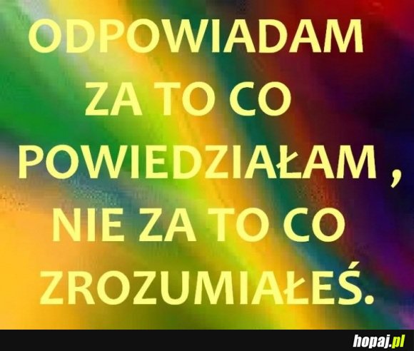 Odpowiadam za to co powiedziałam!