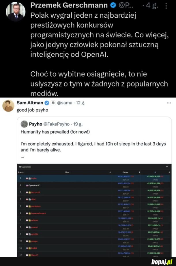 Polak wygrał jeden z najbardziej prestiżowychh konkursów programistycznych na świecie