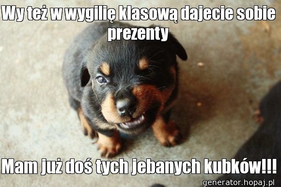 Wy też w wygilię klasową dajecie sobie prezenty