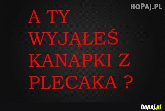 A Ty wyjąłeś kanapki z plecaka?