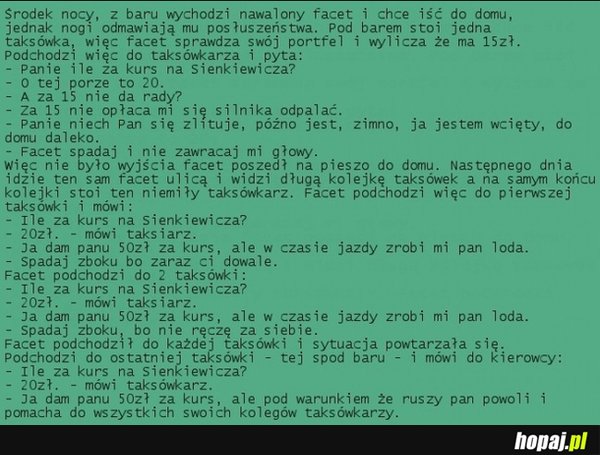 Taksówka w środku nocy