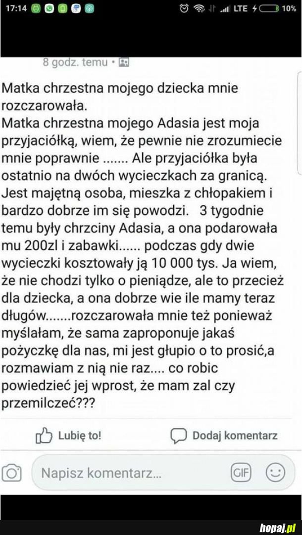 Będziesz świetną matką chrzestną