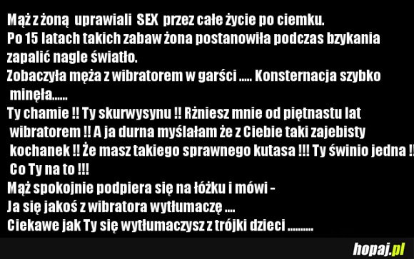 Mąż z żoną uprawiali sex przez całe życie po ciemku