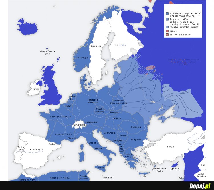 Europa po wygranej prze Niemcy wojnie