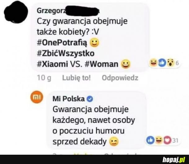 Poczucie humoru sprzed dekady.