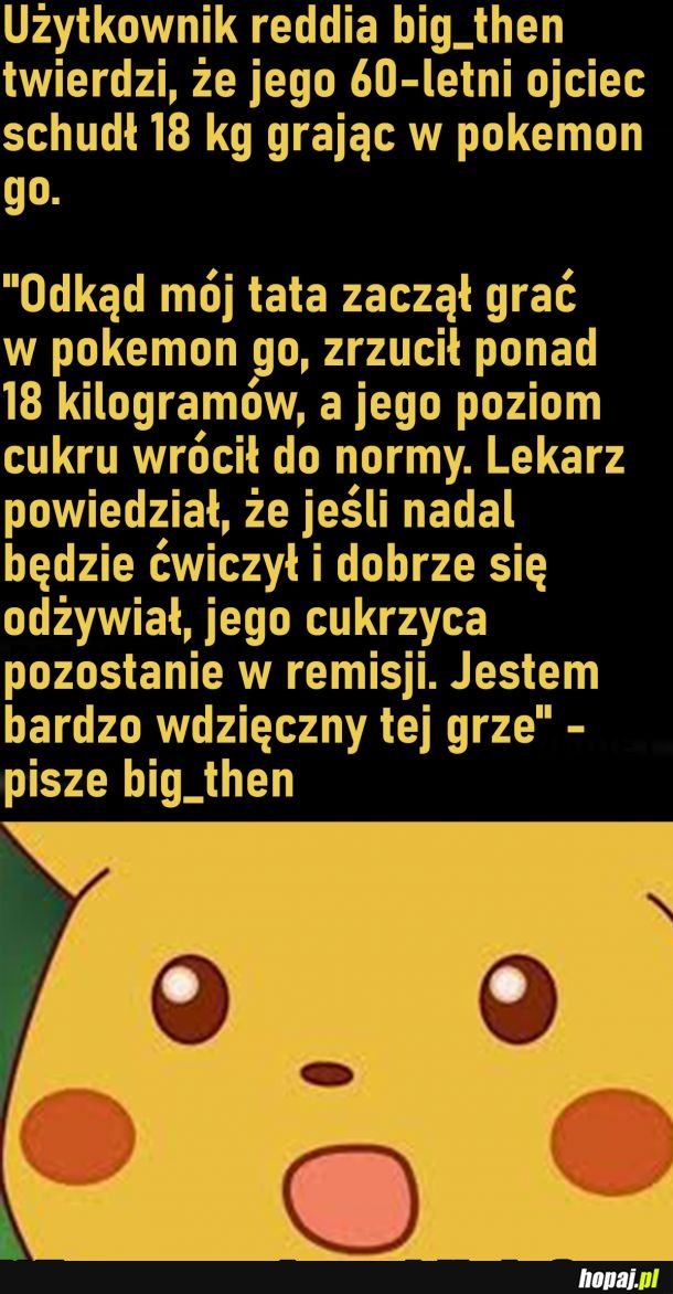 Pokemon go pomógł pokonać cukrzycę