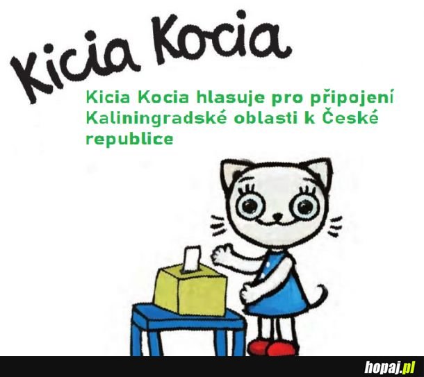 Kicia Kocia głosuje za przyłączeniem Obwodu Kaliningradzkiego do Czech