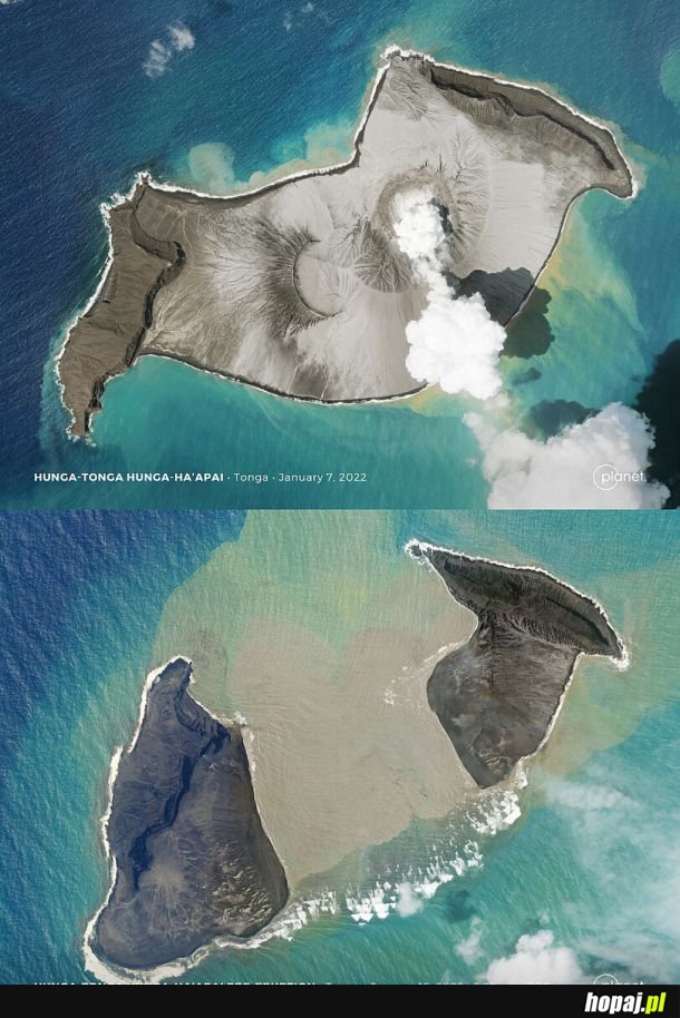 Wiecie, że na środku Oceanu Spokojnego pierdyknął wulkan? Oto efekty: