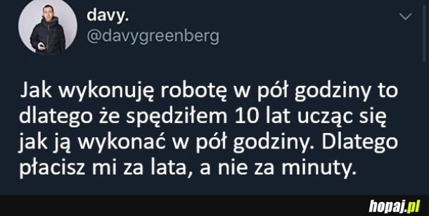 Płacisz za doświadczenie