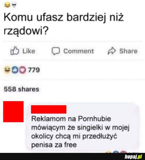 Komu ufasz bardziej 