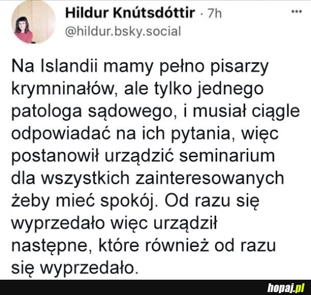 Patolog sądowy na Islandii