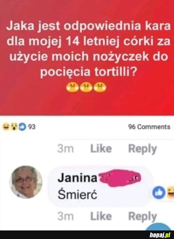 Pani Janina się nie certoli