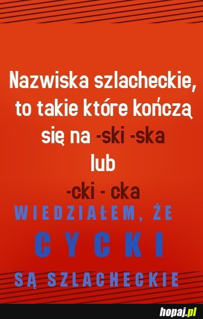 Nazwiska szlacheckie