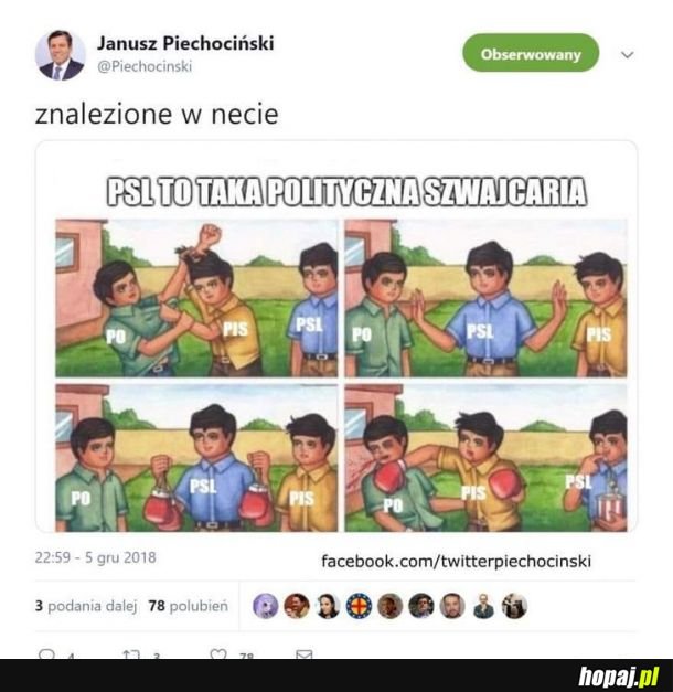 Piechociński on twitter