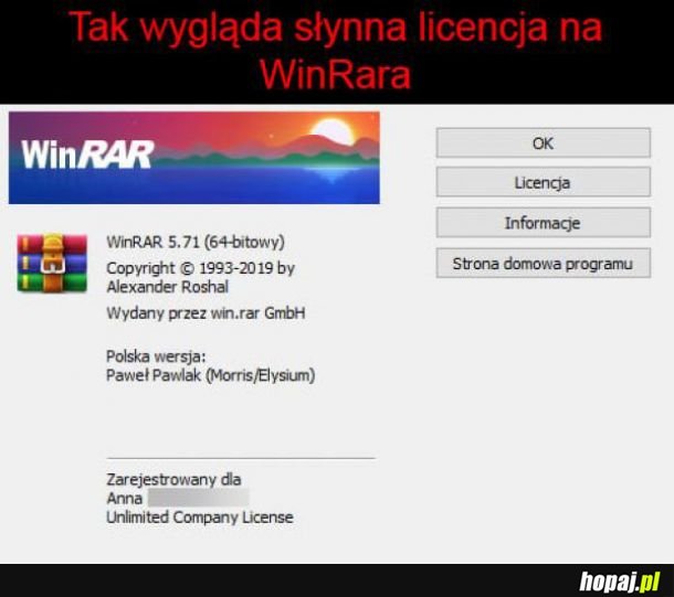  Licencja WinRara 