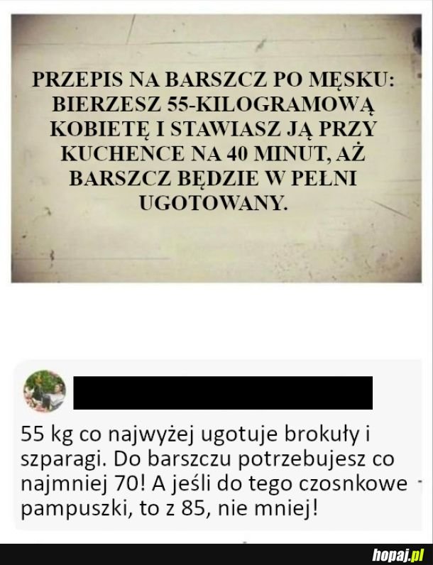 Przepis na barszcz po męsku