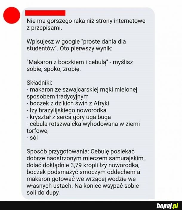Prosty przepis dla studenta