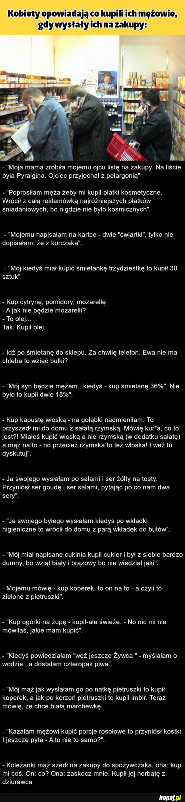 Kobiety opowiadają co kupili ich mężowie
