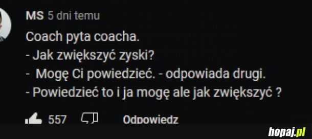Coach pyta coacha