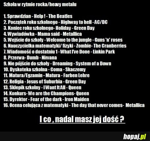 Szkoła w rytmie rocka/heavy metalu