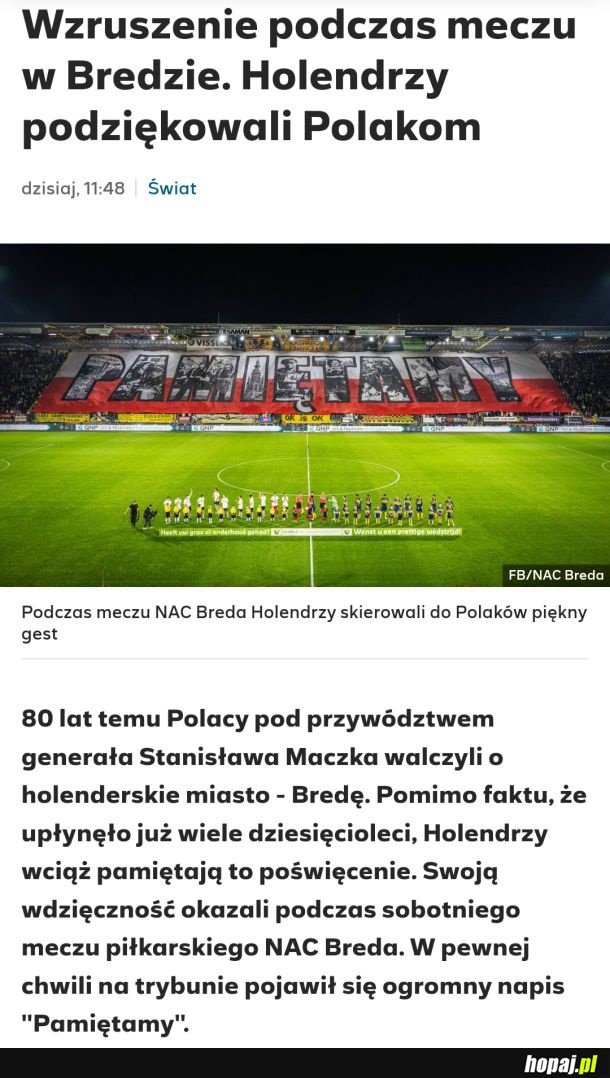 Dla Holendrów to nie było tak dawno żeby nie podziękować, dla Niemców żeby zapłacić już tak