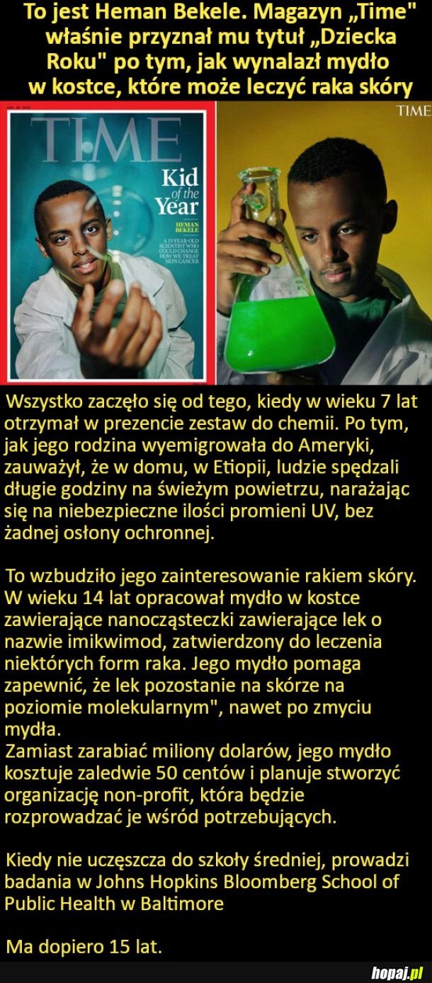 Chłopiec wynalazł mydło, które może leczyć raka skóry