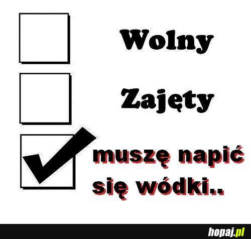 Status na dzisiejszy wieczór