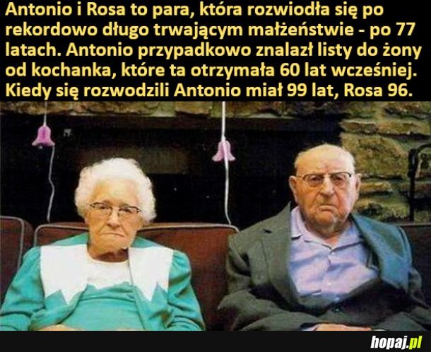 Rozwód po 77 latach małżenstwa