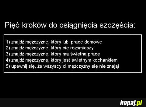 Pięć kroków do osiągnięcia szczęścia