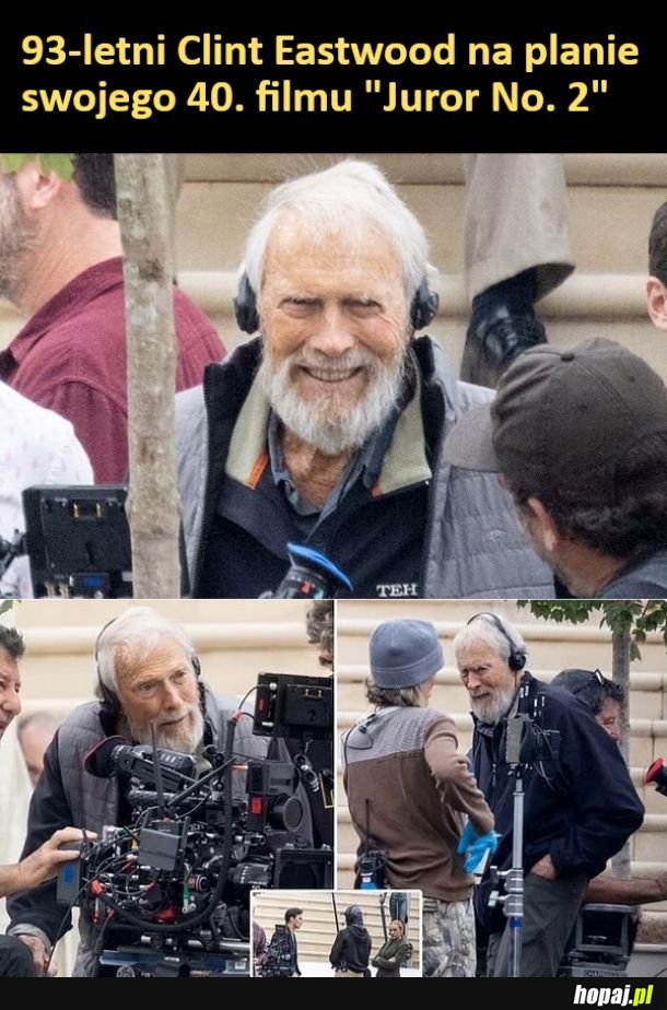 93-letni Clint Eastwood na planie swojego 40. filmu &quot;Juror No. 