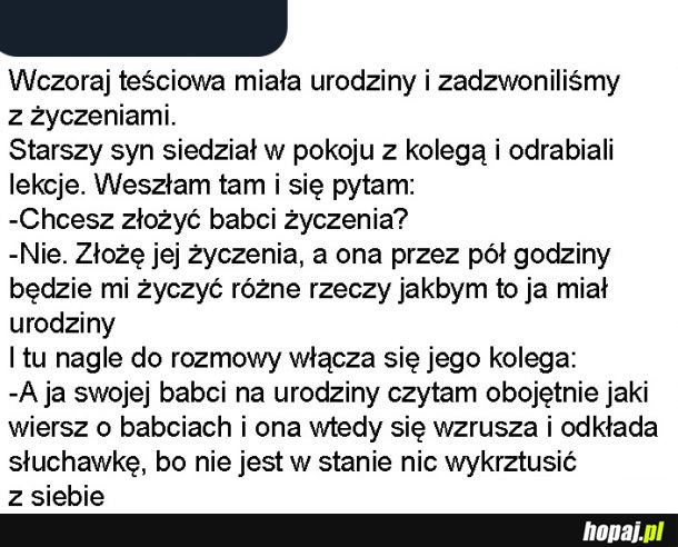 Sposób na krótką rozmowę z babcią