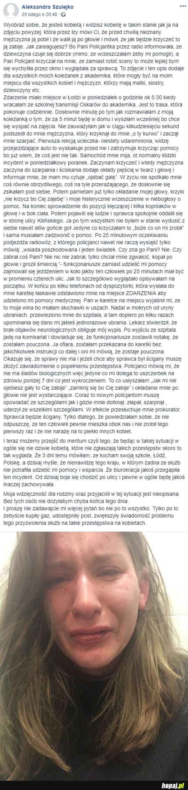 Skandaliczne zachowanie policji 