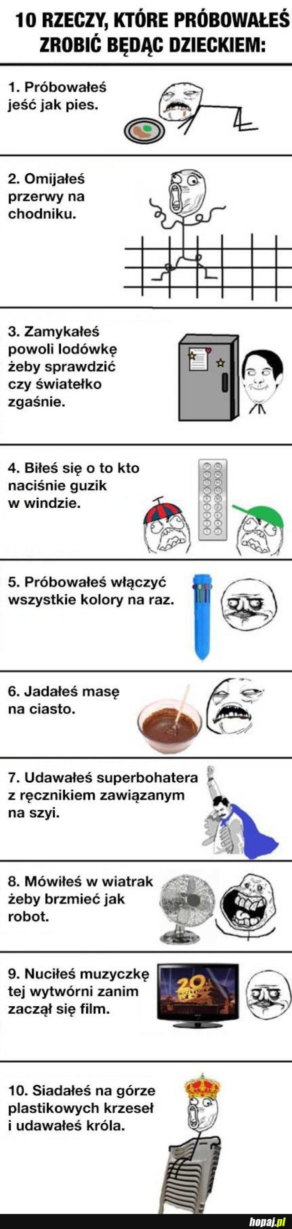 10 RZECZY KTÓRE ROBIŁEŚ BĘDĄC DZIECKIEM