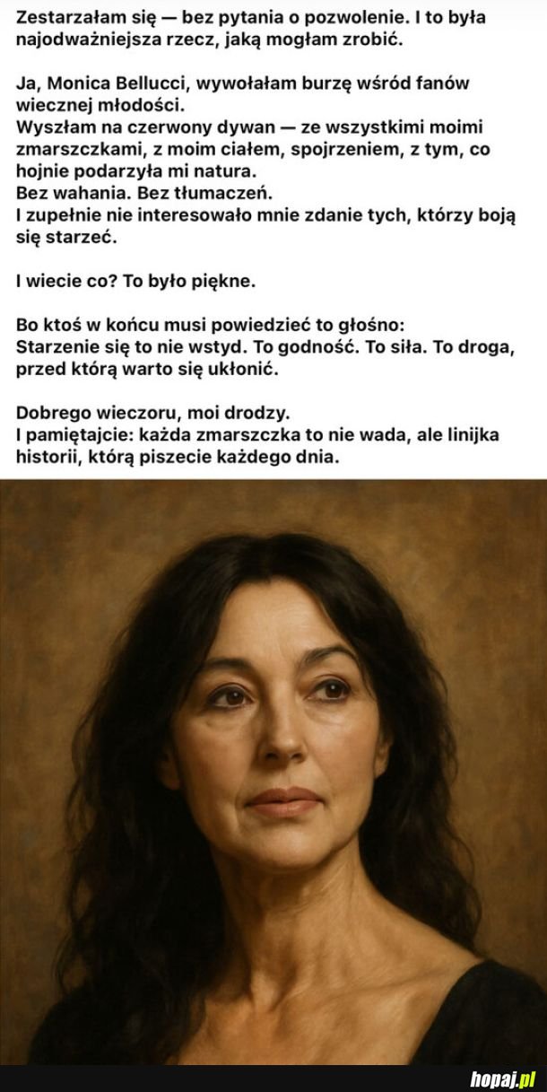 Monica Bellucci o starzeniu się