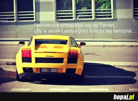 Nienawidzę przesiadać się do Ferrari