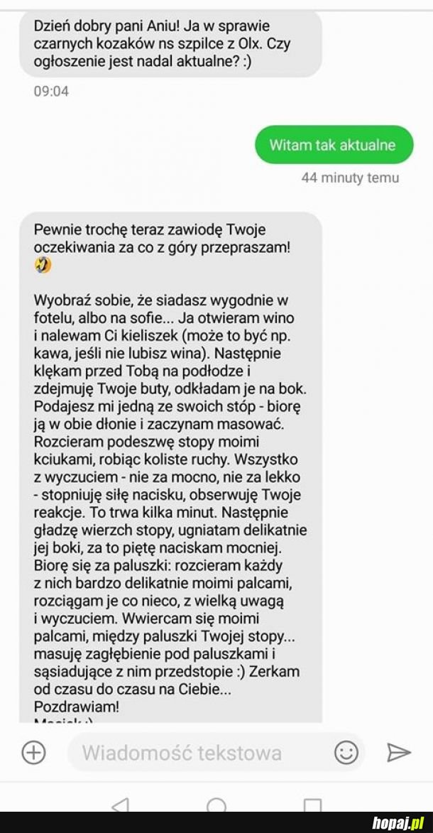 Uległy piesek handluje na olx