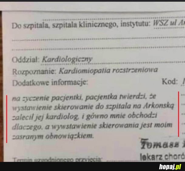 Na życzenie pacjentki