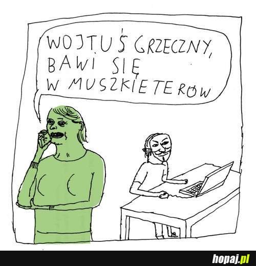 Wojtuś bawi się w muszkieterów