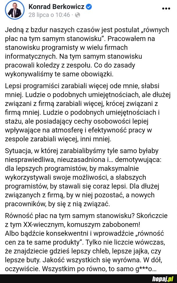 Oto dlaczego idea &quot;Wszystkim po równo&quot; jest idiotyczna.