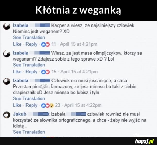 Kłótnia z weganką
