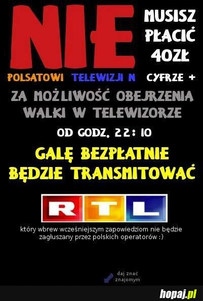 Nie musisz płacić za walkę Adamka i Kliczki 