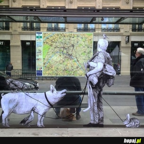 Uliczne dzieła francuskiego artysty znanego jako Levalet