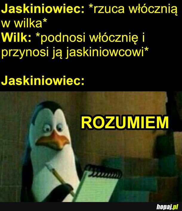 Jaskiniowiec i wilk