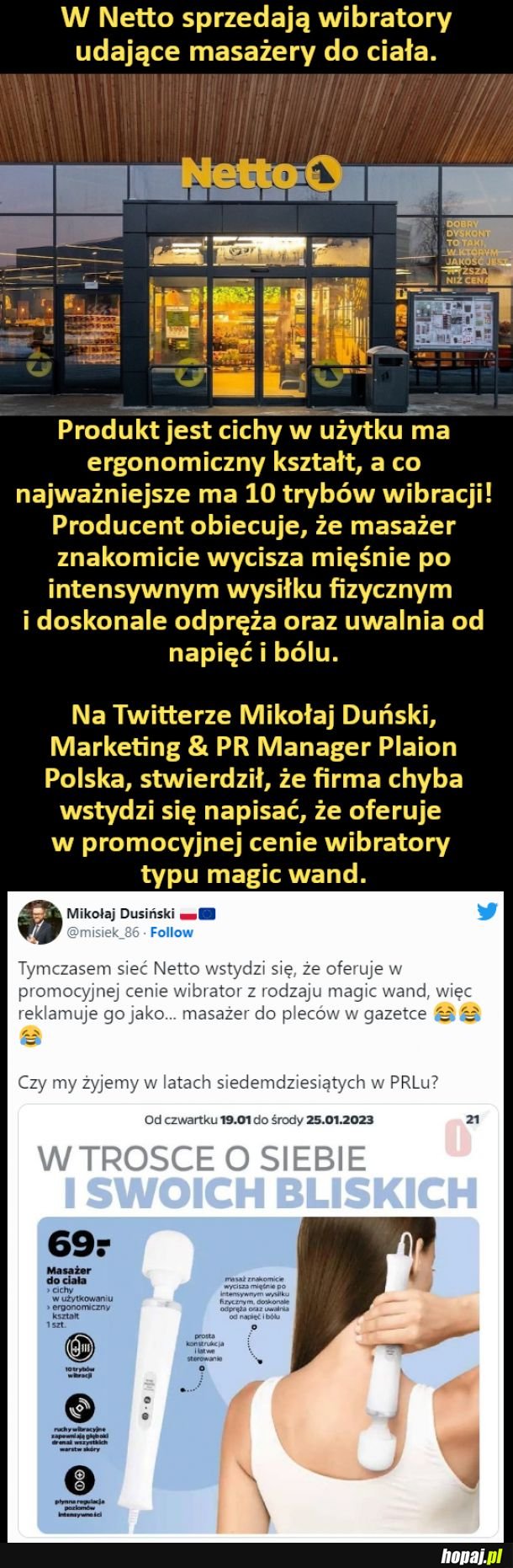 Netto sprzedaje wibratory udające masażery do ciała