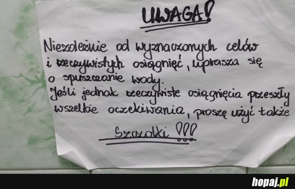 Spuszczać wodę!