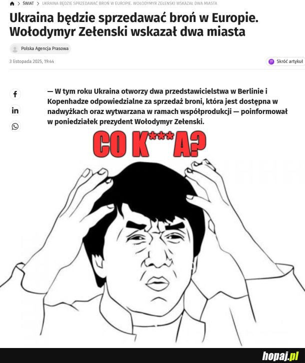 To sikorski im daje 100 baniek na broń a oni otwierają sklep broni w tym czasie 